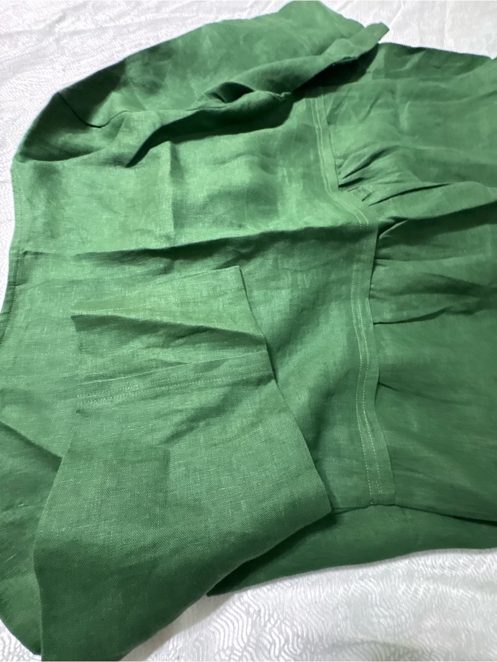 LINTICO Green Breathable 100 % Linen 3/4 Sleeves Maxi Dress Size M - Picture 13 of 14